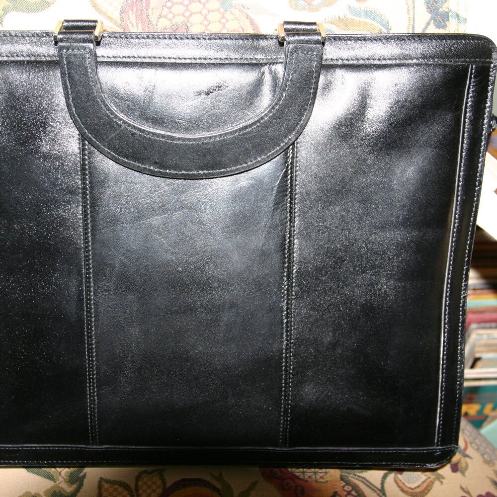 Vintage black leather I. Magnin briefcase